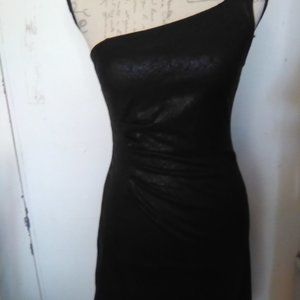 Size 1 Teeze Me One Shoulder Black Stretch Dress